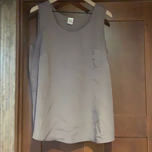 Tan sleeveless blouse